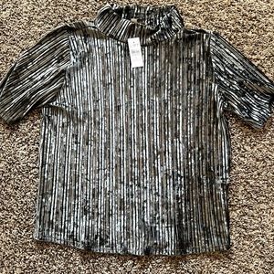 Mock Neck Velour Top